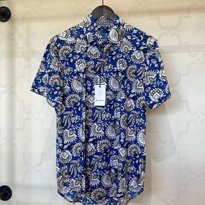 New With Tags Blue Floral Print Shirt - Robert Graham